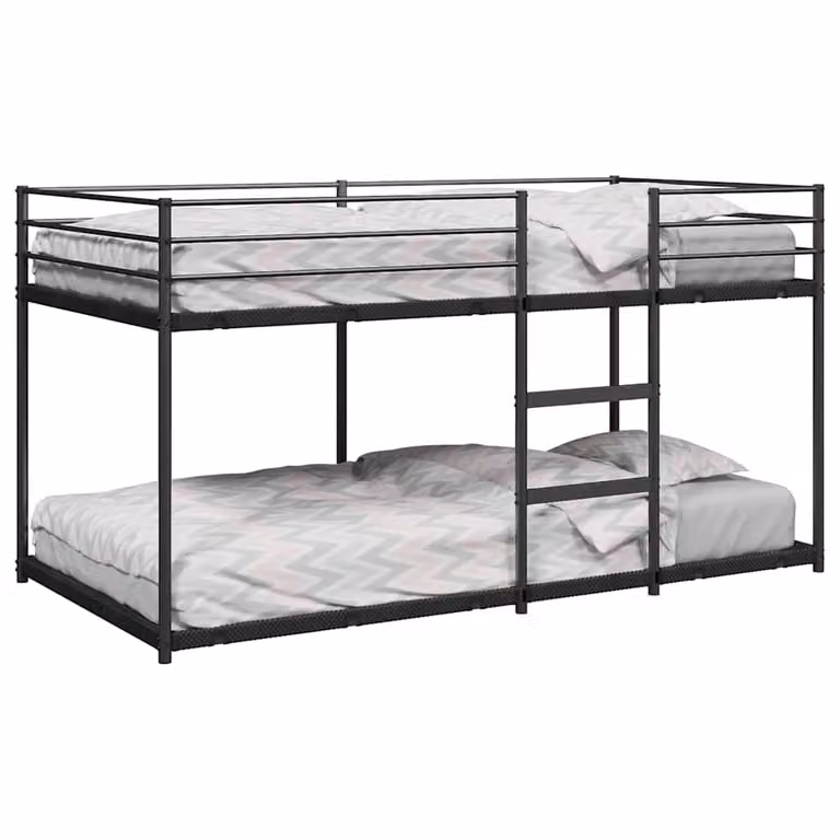 Letto a castello vidaXL in metallo nero per bambini senza materasso L: 112 cm, P: 207 cm, H: 111 cm