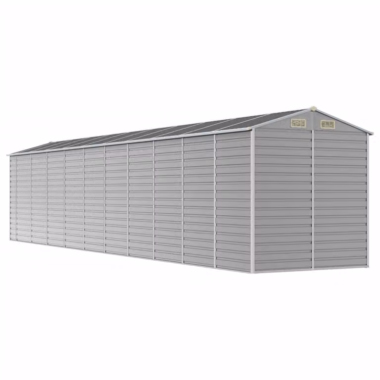 Casetta da giardino grigio chiaro 191x895x198 cm in acciaio zincato