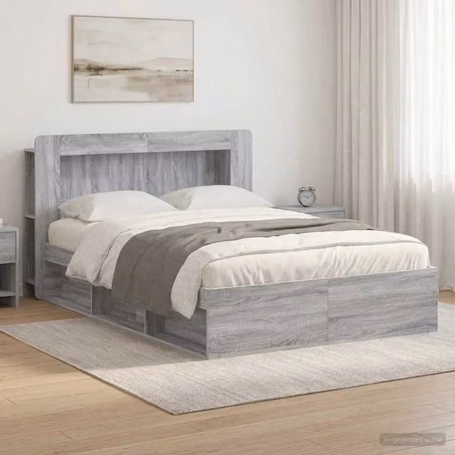 Telaio del letto con storage Sonoma grigio 160 x 200 cm 3433505