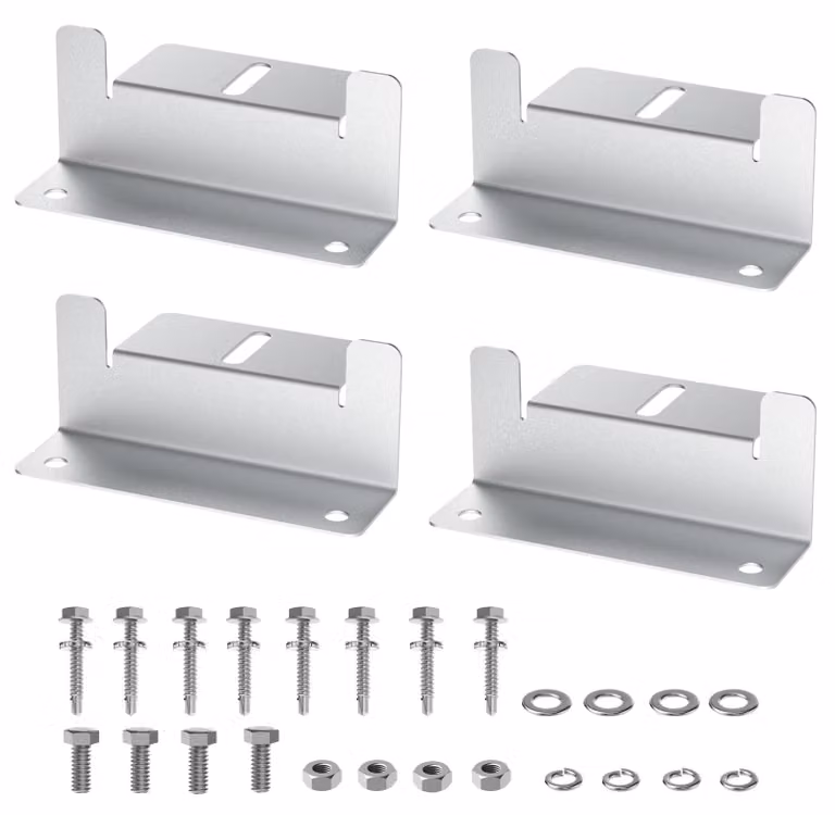 Supporti angolari per pannelli solari, realizzati in alluminio leggero e resistente alla corrosione