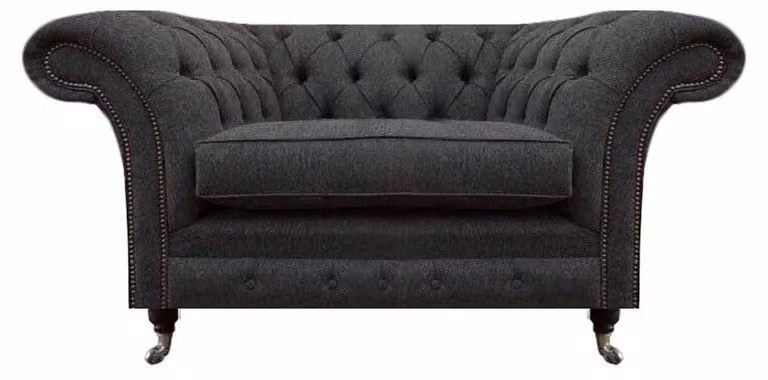 Luxus Chesterfield Sessel Wohnzimmer 1-Sitzer Stoff Wohnzimmer Möbel