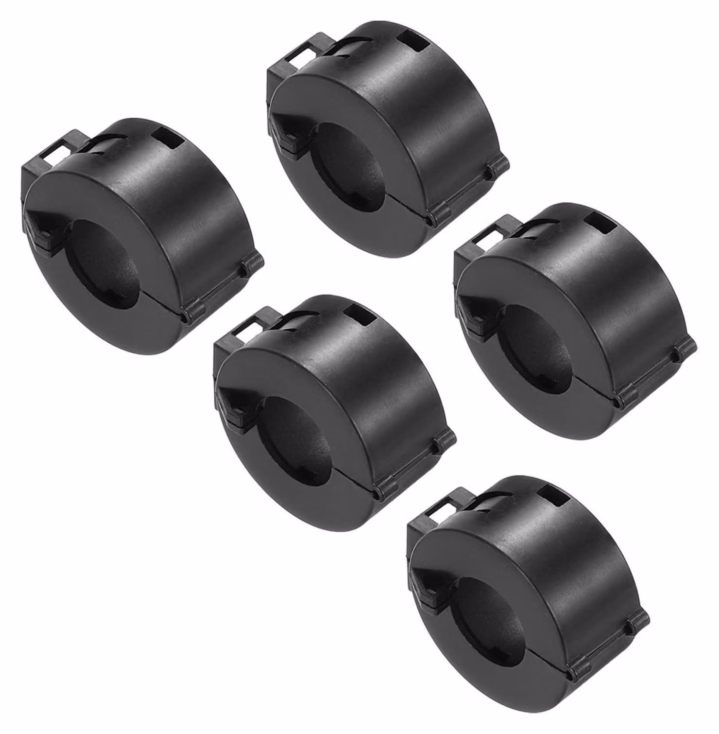 Nuclei ferromagnetici ad anello, 5 pezzi, diametro interno di 15 mm, colore nero