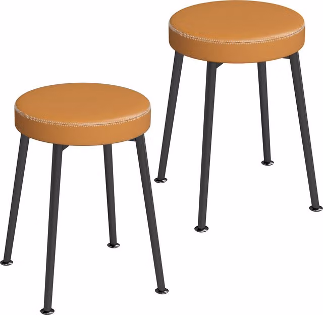Set di 2 sedie da pranzo impilabili HOMCOM con seduta in ecopelle, marrone e nero