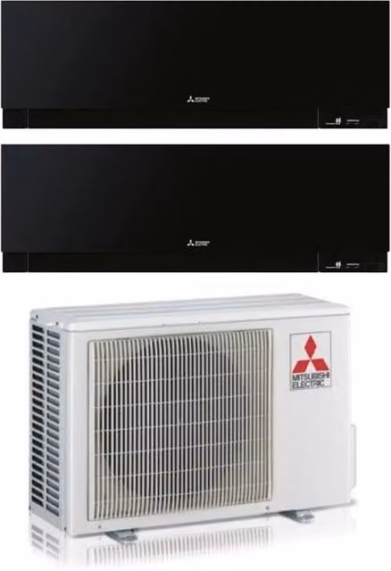 Condizionatore Dual Split Mitsubishi Electric Kirigamine Zen Black 12+12 con MXZ-2F53VF R-32 Wi-Fi Integrato Nero Classe A+++