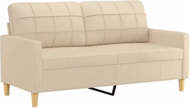 Divano | Divano da soggiorno | Sofa a 2 Posti Crema 140 cm in Tessuto