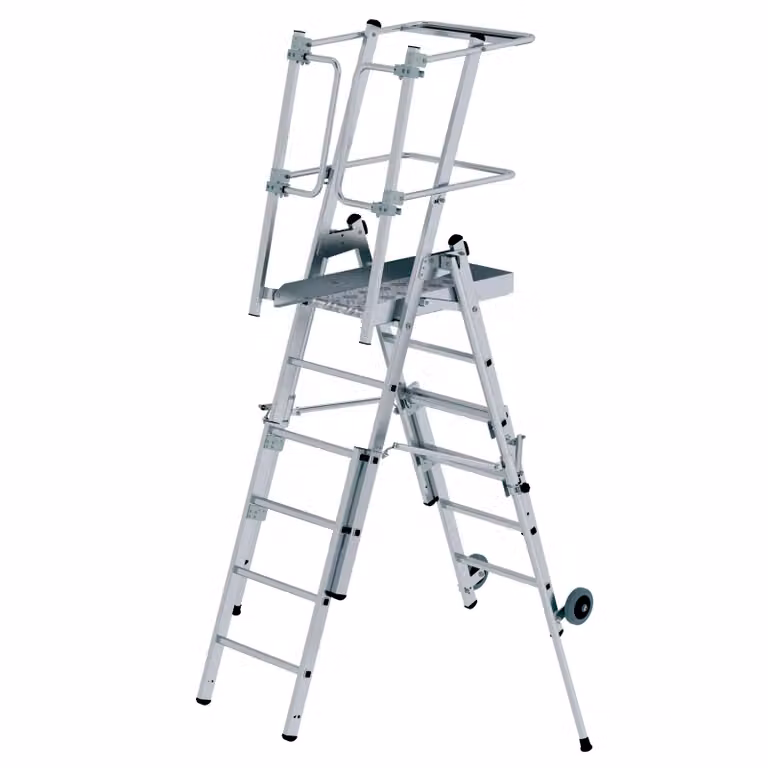 Scala a piattaforma FlexxStep 4 pioli con estensione telescopica 2 pioli