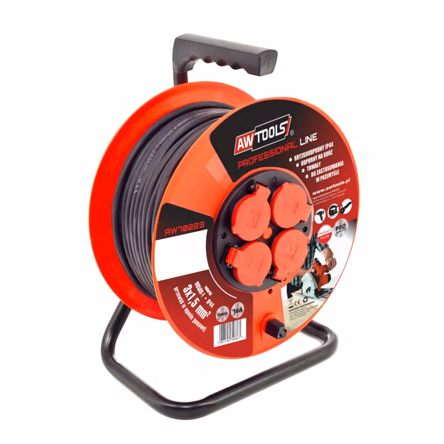 Awtools Prolunga professionale 25M 3X2,5Mm 16A / 3680W / ip44