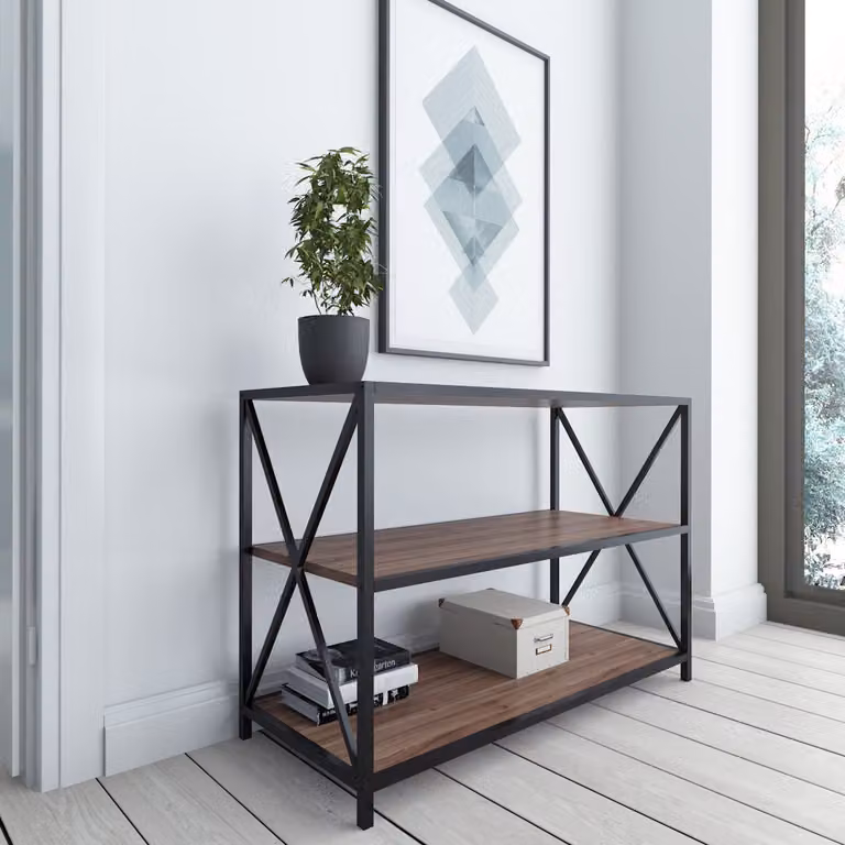 Skye Decor, Zena - Noce, Nero, Credenza, Noce, 100% PANNELLI DI PARTICELLE RIVESTITI IN MELAMMINA, 94 x 40 x 65 cm
