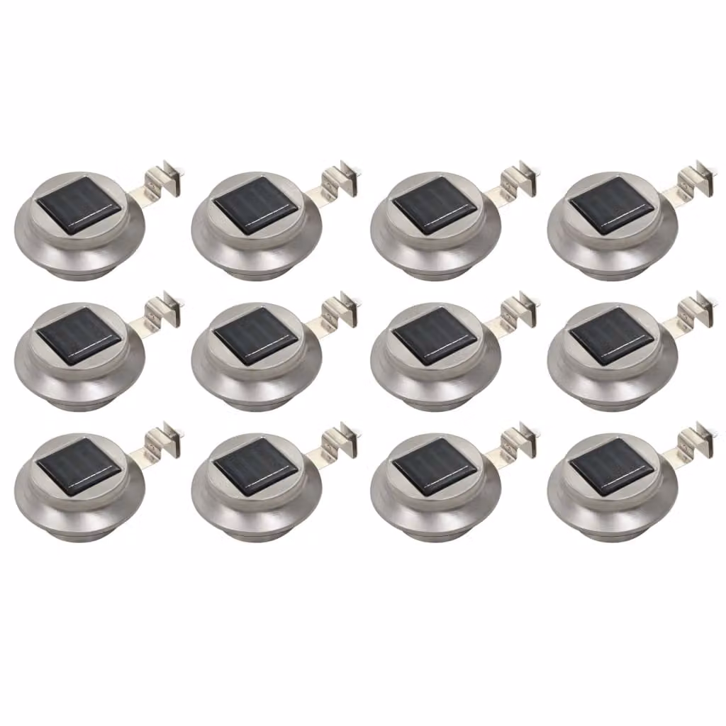 The Living Store Luci solari da esterno 12 pz. LED Rotondo 12 cm Bianco
