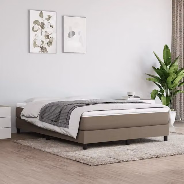 Giroletto a Molle con Materasso Tortora 140x190 cm in Tessuto 3144073