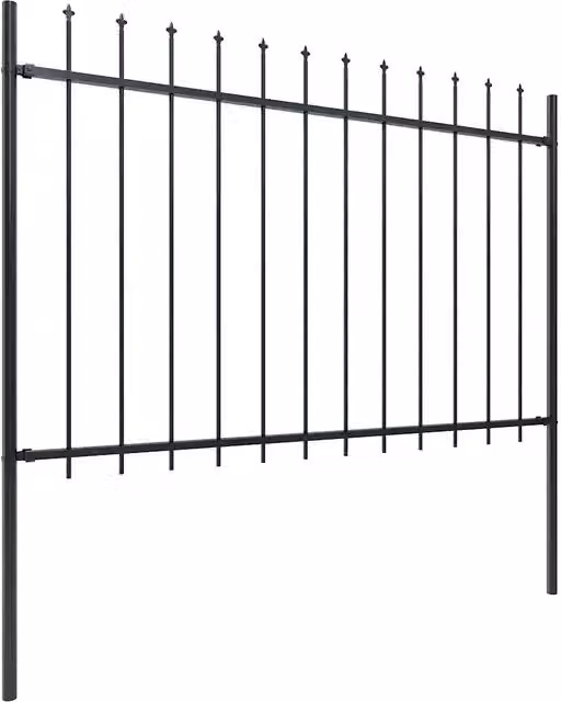 Recinzione da giardino DESIGN IN in acciaio con punta a lancia, colore nero, L: 340 cm, H: 120 cm