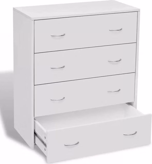 Buffet credenza mobiletto consolle mobile contenitore con 4 cassetti 71 cm bianco 4402003