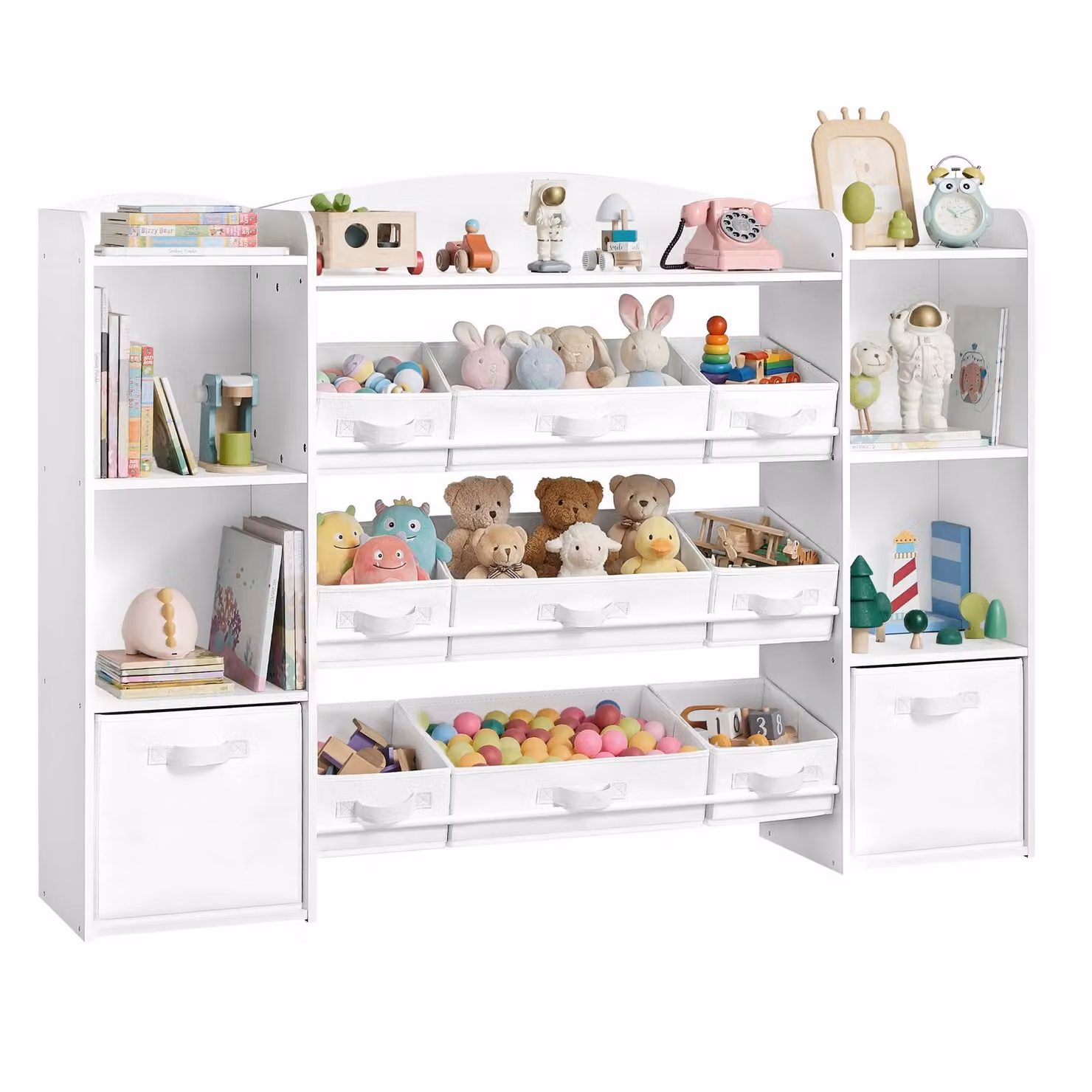 Libreria Montessori per bambini con scatole portagiochi