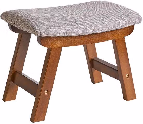 Pouf Unyqoos® con rivestimento removibile, imbottitura in schiuma ad alta densità e gambe in legno di faggio massello, dimensioni 40x25x29 cm, capacità fino a 100 kg, ideale per soggiorno e camera da letto