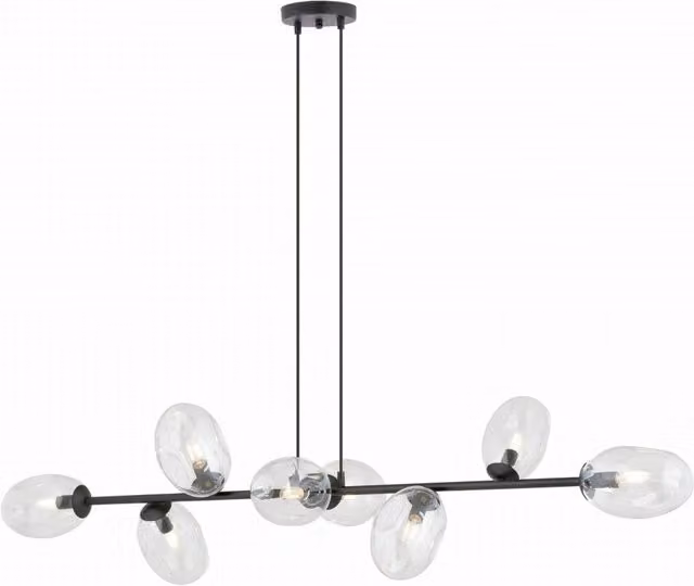 Lampadario Emibig Pandora 8xE14 vetro trasparente nero