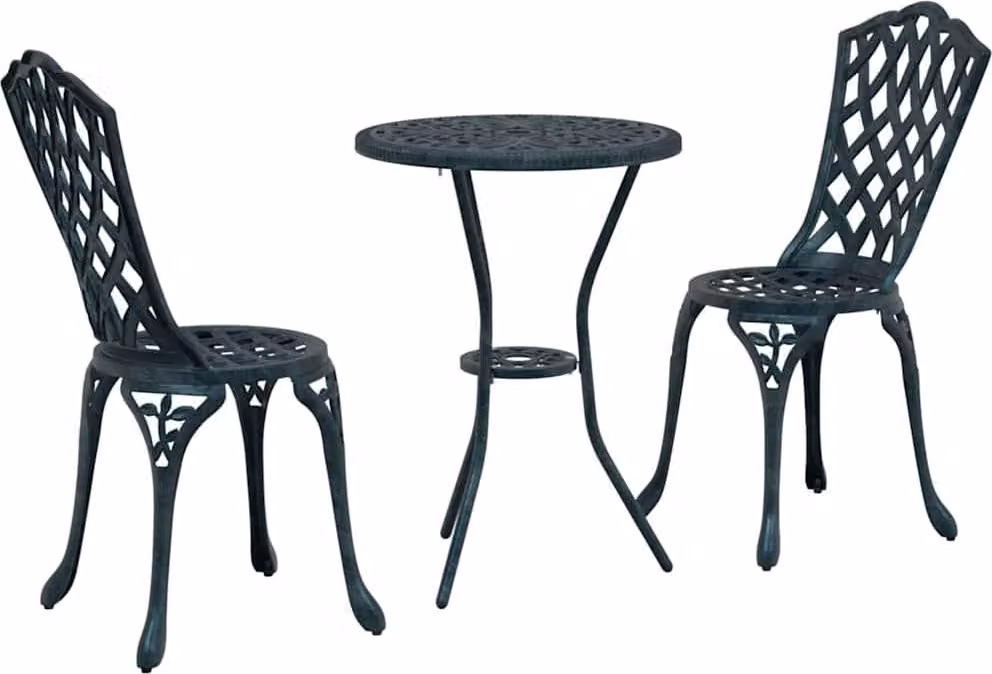 Set Bistro da Giardino 3 pcs Verde Alluminio