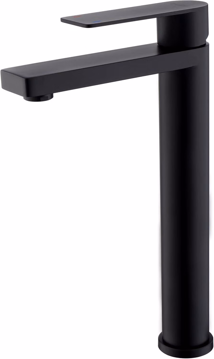 Miscelatore per lavabo, colore nero, 250 mm, in acciaio inossidabile, per bagno