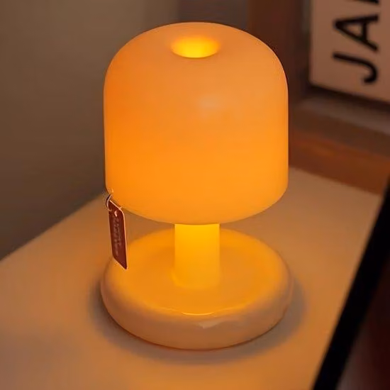 Mini lampada da tavolo a LED con cambio di colore al tramonto, portatile per il campeggio, piccola lampada da comodino con luce soffusa