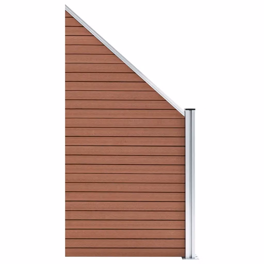 Pannello di recinzione da giardino in WPC marrone L: 95 cm, H: 105-180 cm – 2