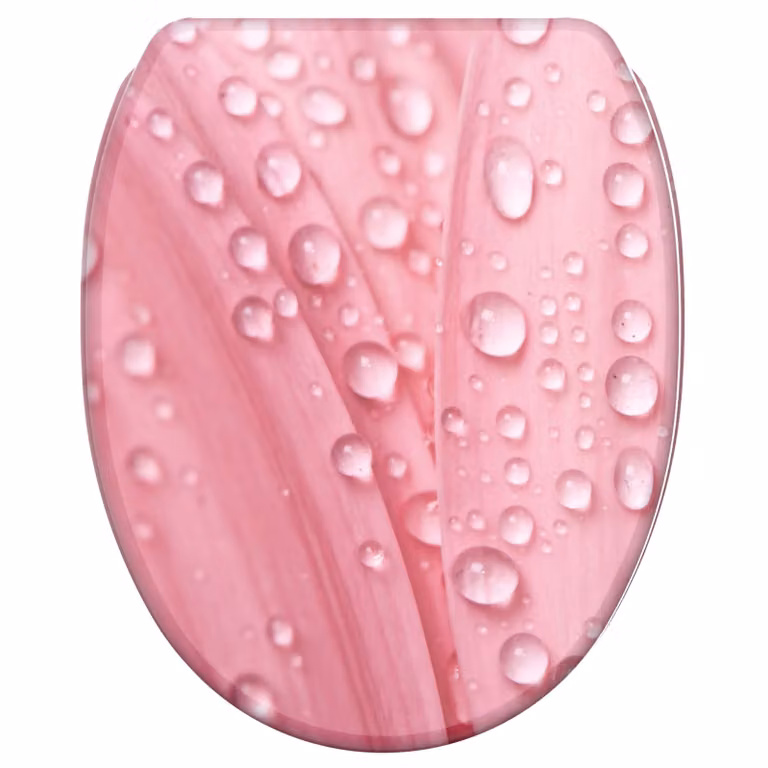 Sedile WC SANILO® con chiusura ammortizzata e chiusura rapida Pink Flower, coperchio WC direttamente dal produttore, coperchio per WC, sedile WC, coperchio per WC