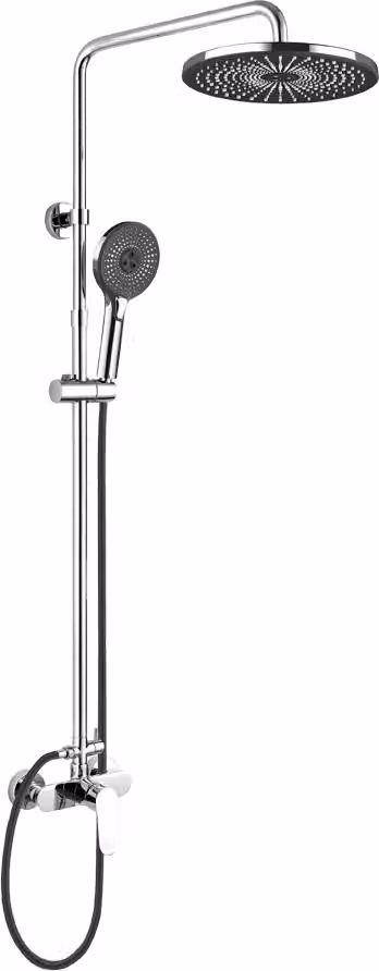 Miscelatore per doccia Mereo Viana con piatto doccia rotondo, nero - CBE60104SF