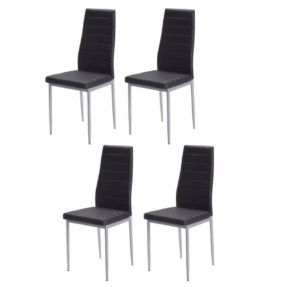 Sedia DINNA II CASA VITAL in ecopelle nera con struttura in metallo per cucina e sala da pranzo – 2