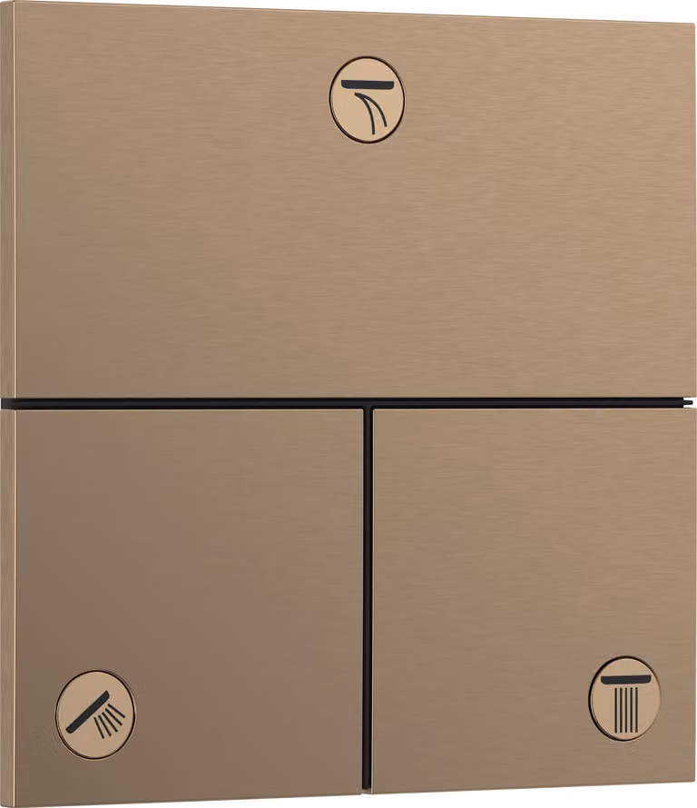 hansgrohe ShowerSelect Comfort E robinet, encastré, 3 consommateurs, rosace carrée, 15573140, 15573140