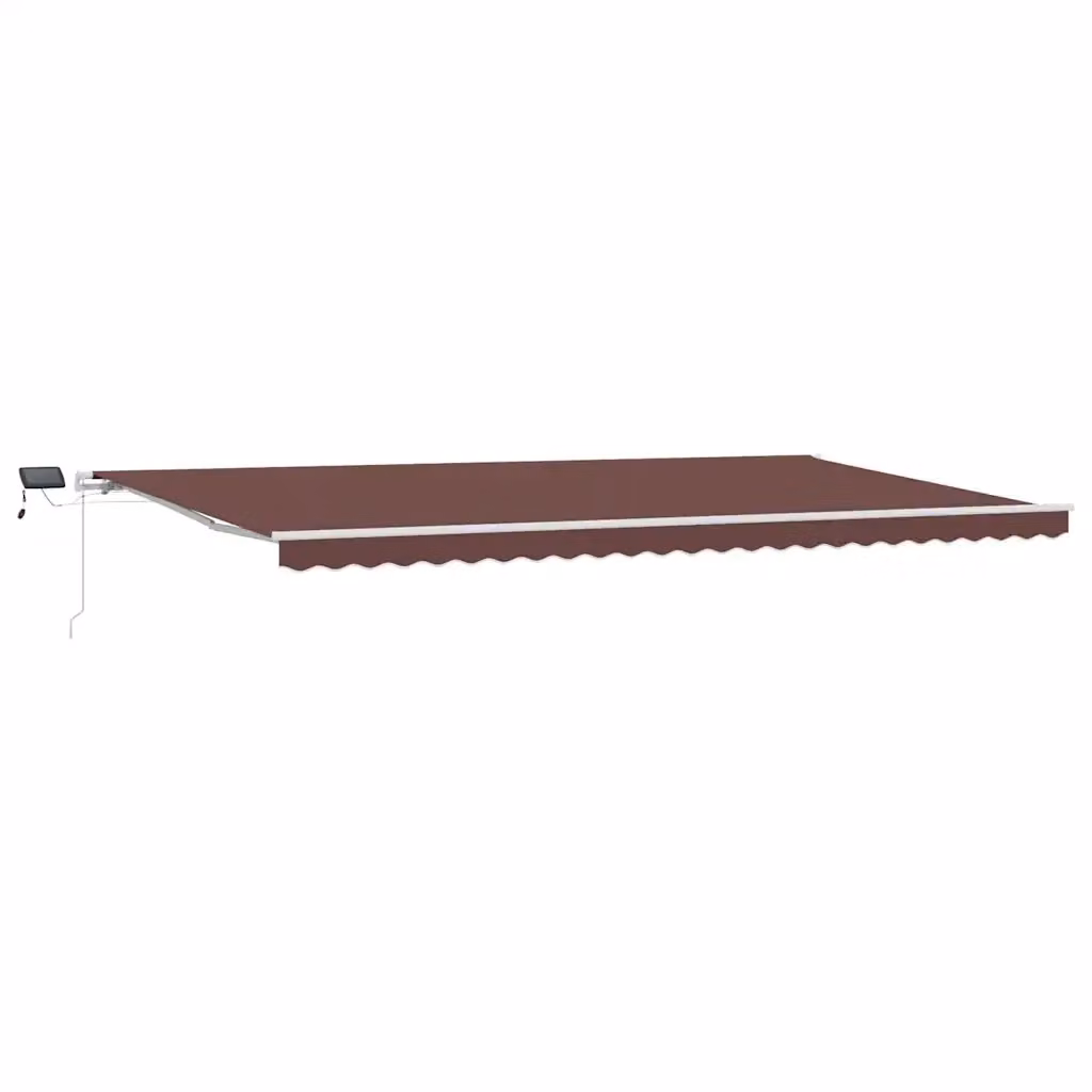Tenda da Sole Retrattile Manuale VIDAXL con LED Marrone in Poliestere e Alluminio L: 600 cm, P: 300 cm – 2