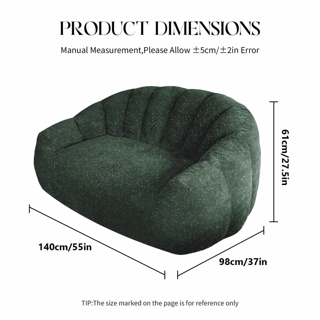 Divano lounge moderno WISHDOR in tessuto verde per soggiorno e camera da letto – 2