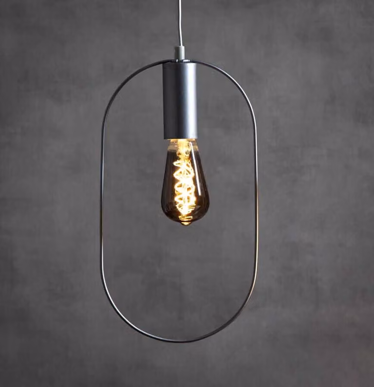 Lampada a sospensione "Shape", E27, argento, cavo bianco