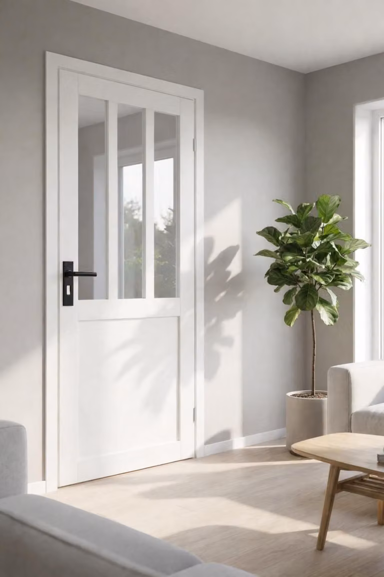 Bloc Porta Officina Bianco H204 x L83 cm, lato tabella P. sinistra, maniglia GD MENUISERIES