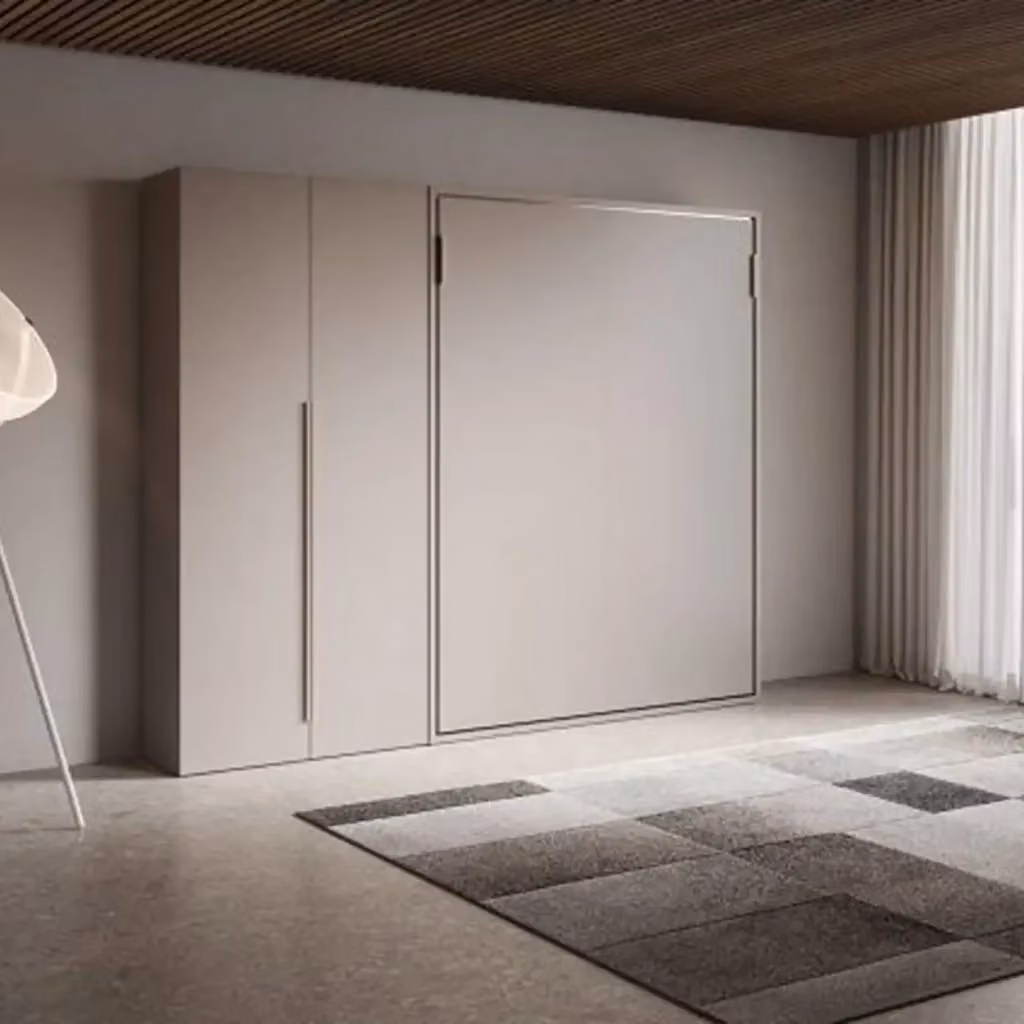 Letto matrimoniale a scomparsa Versia Itamoby con armadio a sinistra a 2 ante, colore argilla, misura 160x200 cm – 2