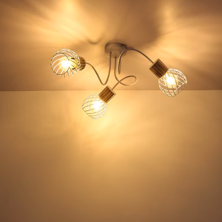 Globo Plafoniera soffitto Luise, dimmerabile, Bianco / Opale, Soggiorno / Sala da pranzo, Metallo, Plafoniera