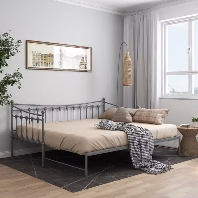 Telaio per divano letto estraibile vidaXL in metallo grigio L/P/H: 206 x 90 x 184,5 cm
