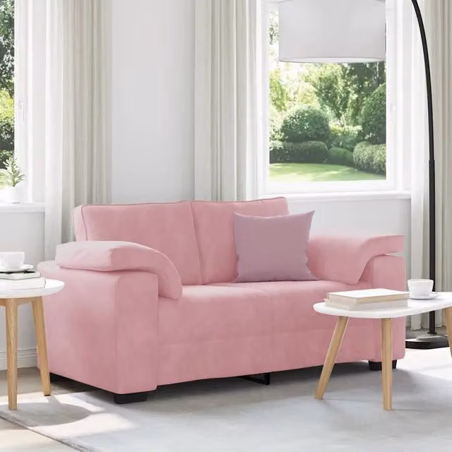 Divanetto moderno vidaXL in velluto rosa L: 160 cm, P: 77 cm, H: 82 cm – 1