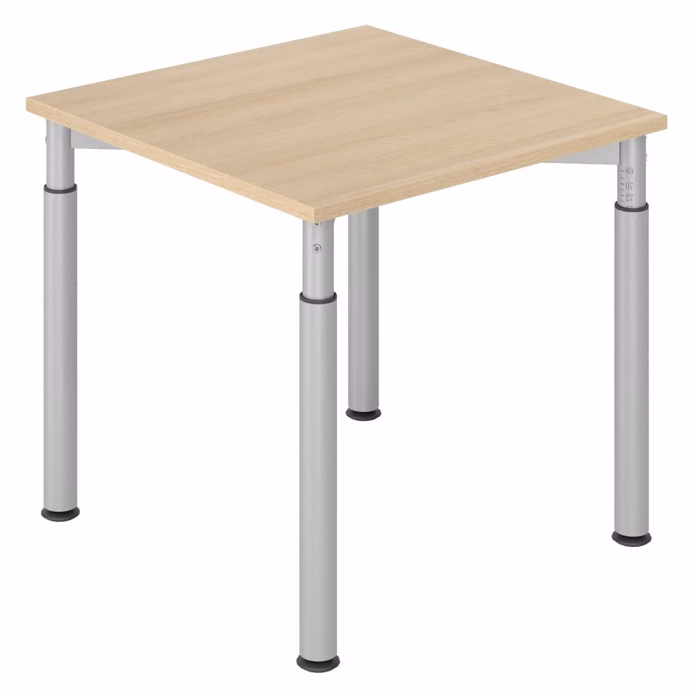 HAMMERBACHER YS08 höhenverstellbarer Schreibtisch eiche quadratisch
