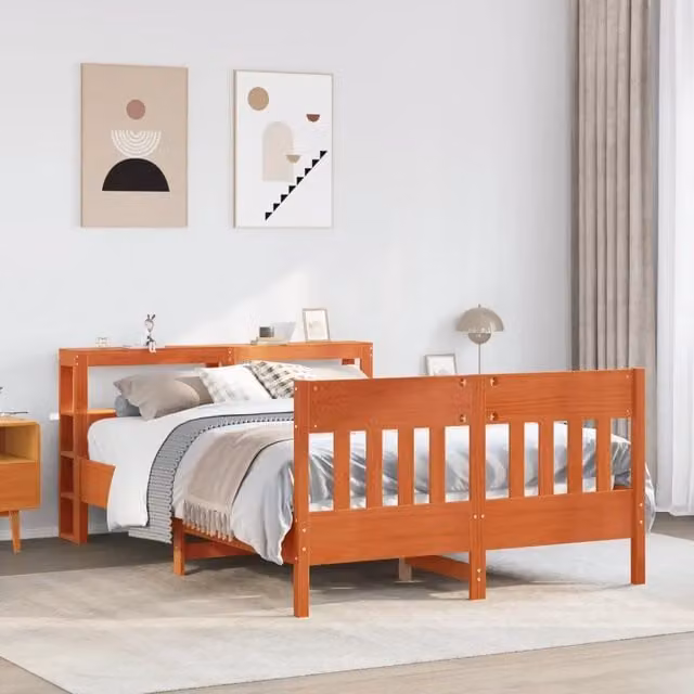Letto senza Materasso Marrone Cera 120x190 cm in Legno di Pino 3306284