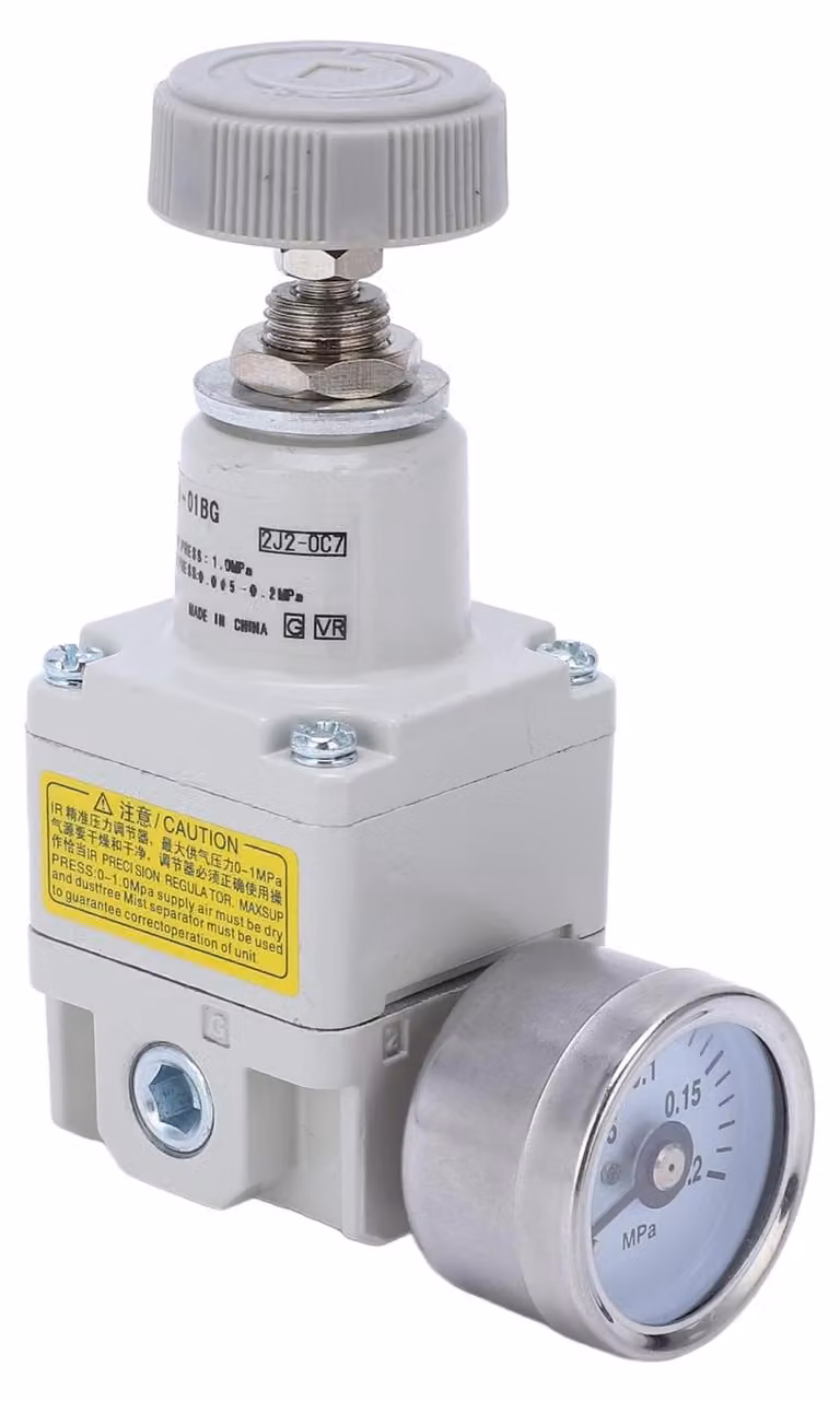 Regolatore di pressione - Pressione massima di ingresso: 1,0 MPa - Manometro - Staffa di supporto - Alloggiamento resistente - Controllo efficiente - Regolatore d'aria