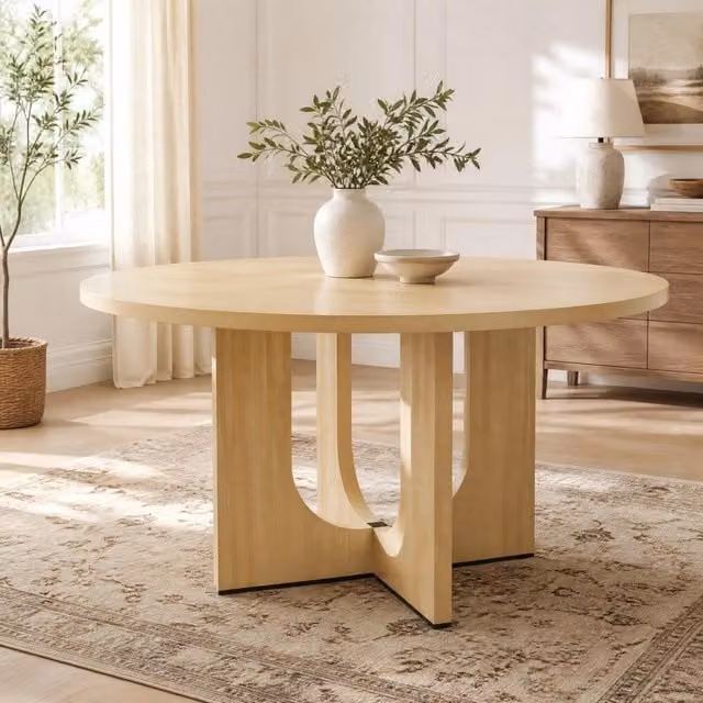 Tavolo da pranzo rotondo ?120 cm per 4-6 persone in MDF; colore rovere