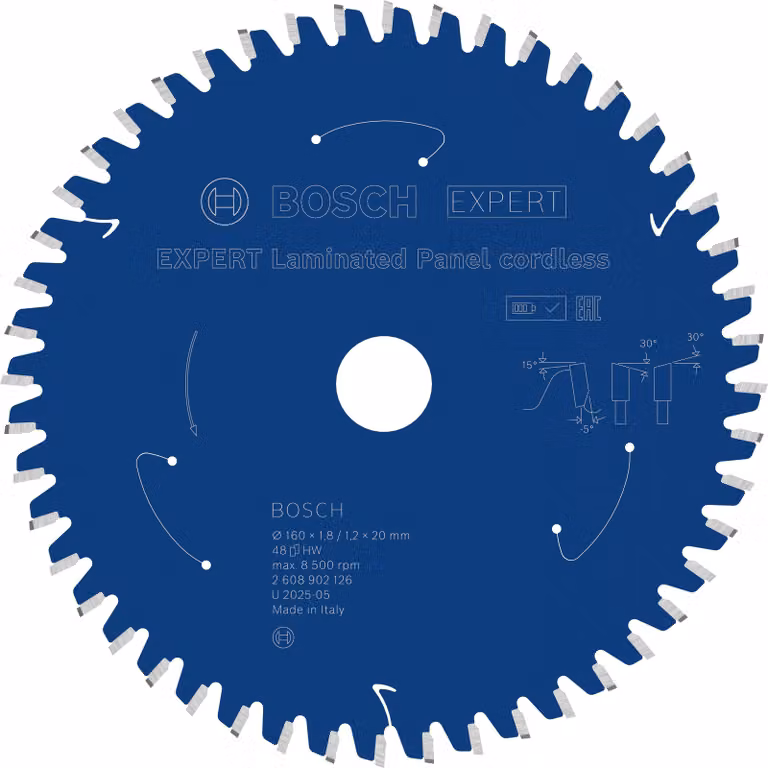 Bosch EXPERT Lama circolare per pannelli laminati, 160x1,8x20 mm, Z48