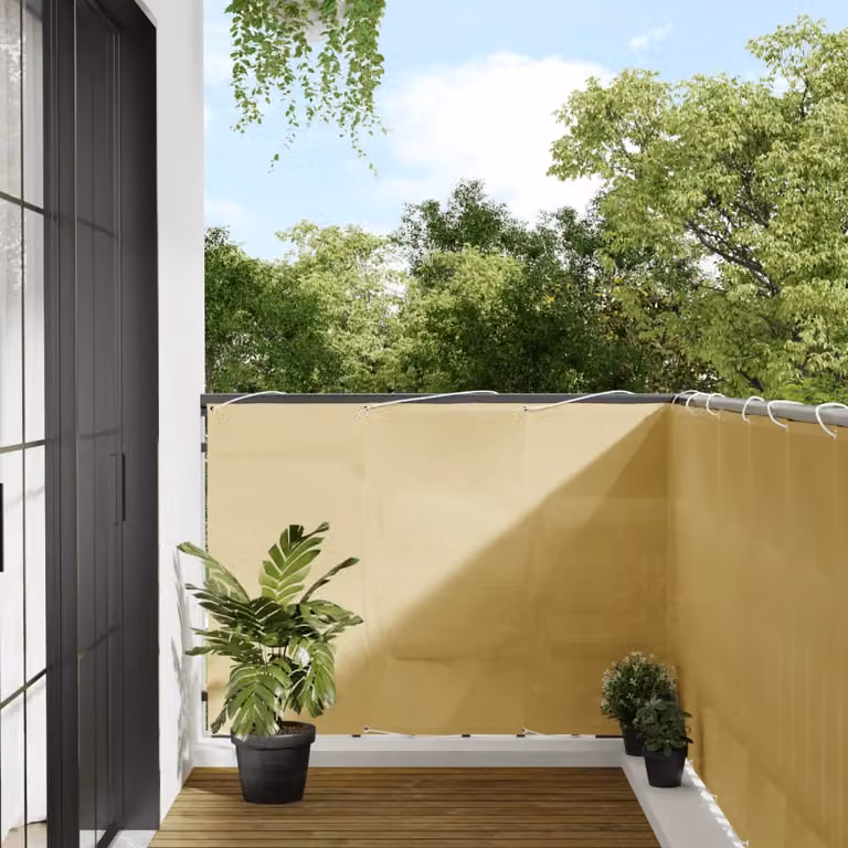 Paravento da balcone vidaXL in poliestere color sabbia, L: 800 cm, H: 120 cm