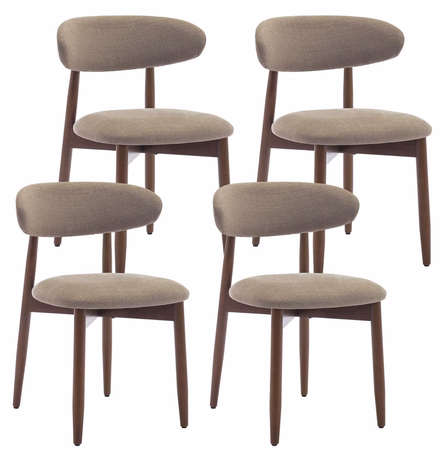 Set di 4 sedie da pranzo COLAMY, robuste ed eleganti, in stile minimalista scandinavo, ideali per la sala da pranzo e la cucina, color cammello