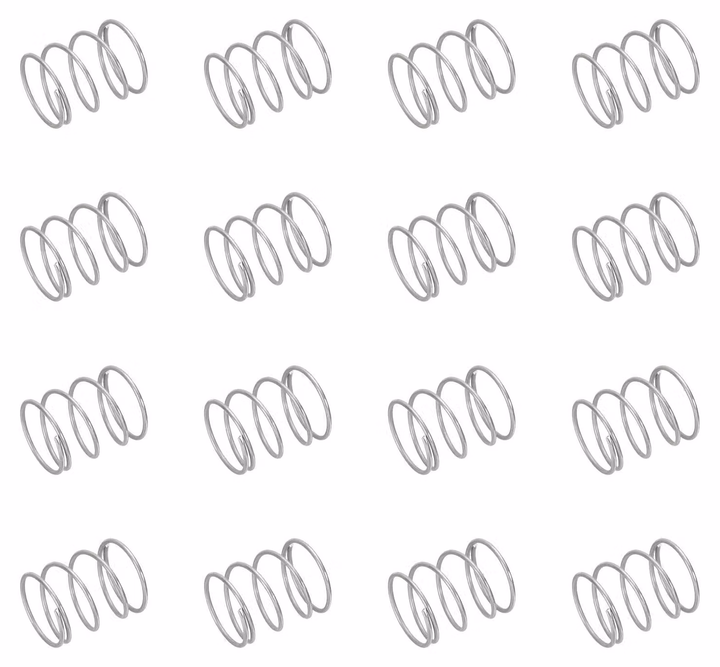 Molle a compression, 50 pezzi, acciaio inossidabile, dimensioni 0,8 x 15 x 15 mm