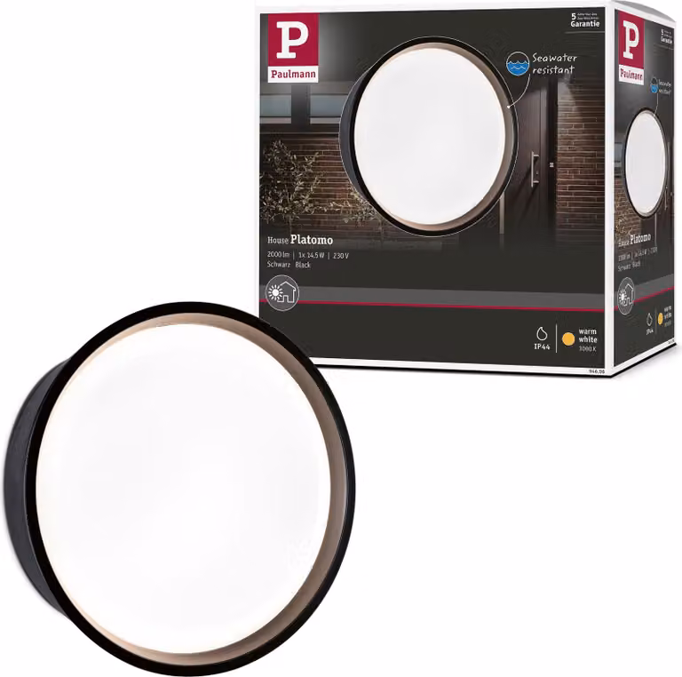 Paulmann Lampada da parete per esterni a LED Platomo resistente all'acqua di mare
