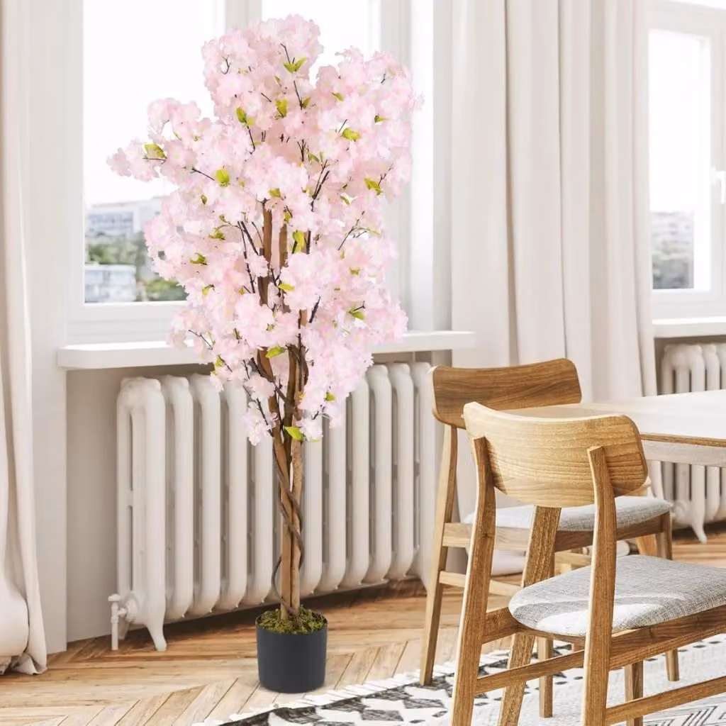 Confezione da 2 alberi di ciliegio artificiali Design Mania con fiori rosa, altezza 150 cm – 2