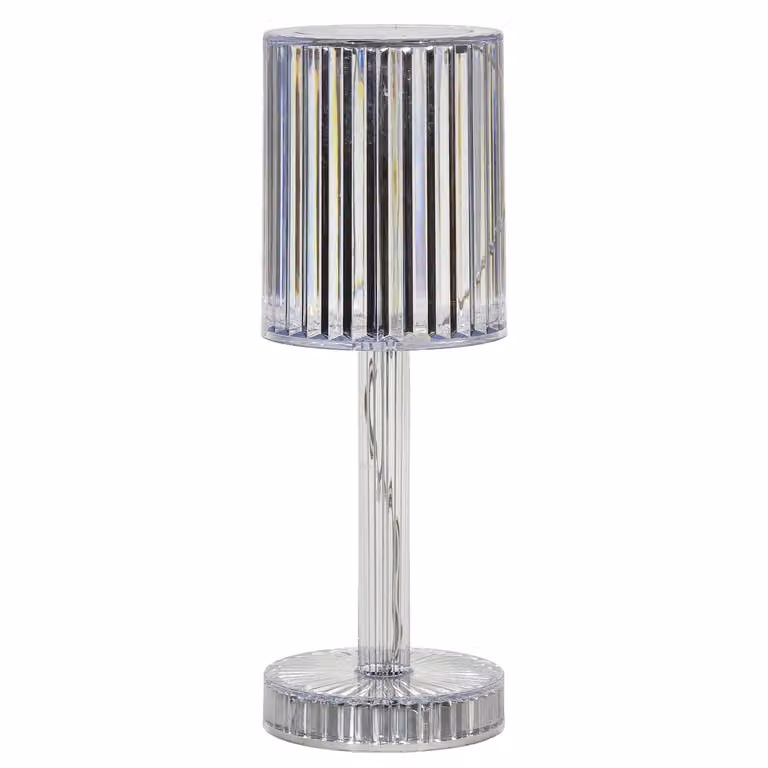 DICTROLUX Lampada da Tavolo Venere LED Trasparente Ricaricabile e Dimmerabile