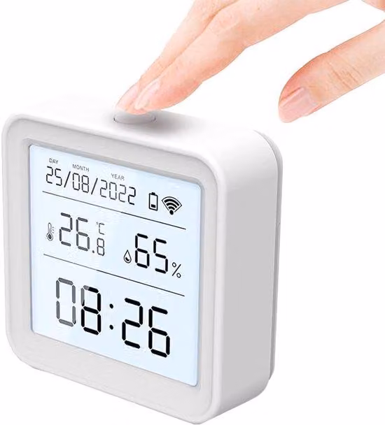 Stazione meteorologica con sensore di temperatura e umidità - WiFi - 55,55 mm - Bianco