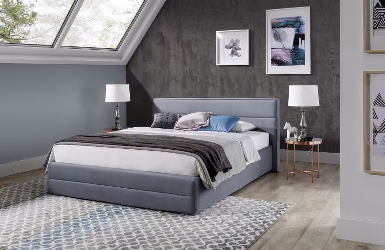 Designer Bett Schlafzimmer Betten Leder Hotel Luxus Polster Sitz