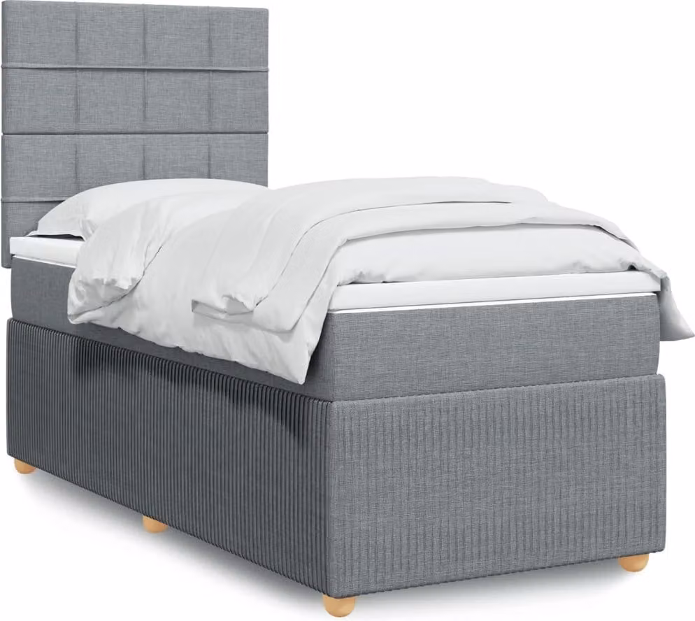 Maison Exclusive - Giroletto a Molle con Materasso Grigio Chiaro100x200 cm Tessuto