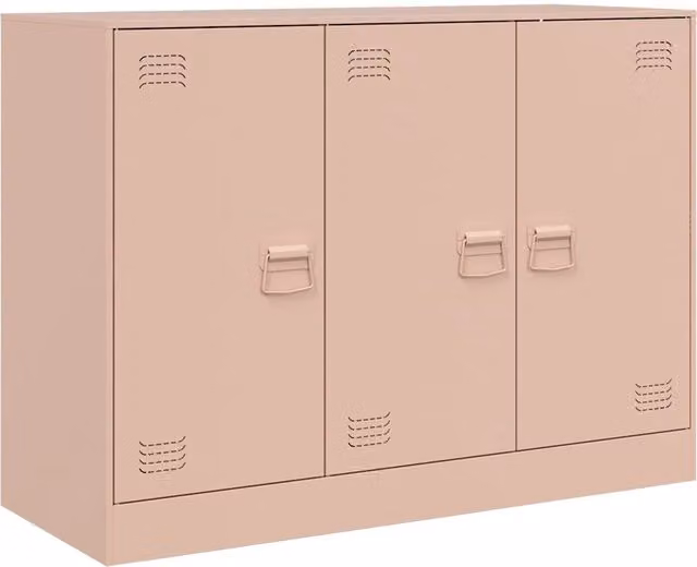 Credenza moderna in metallo rosa per la tua sala da pranzo, L 99 cm x P 39 cm x H 73 cm